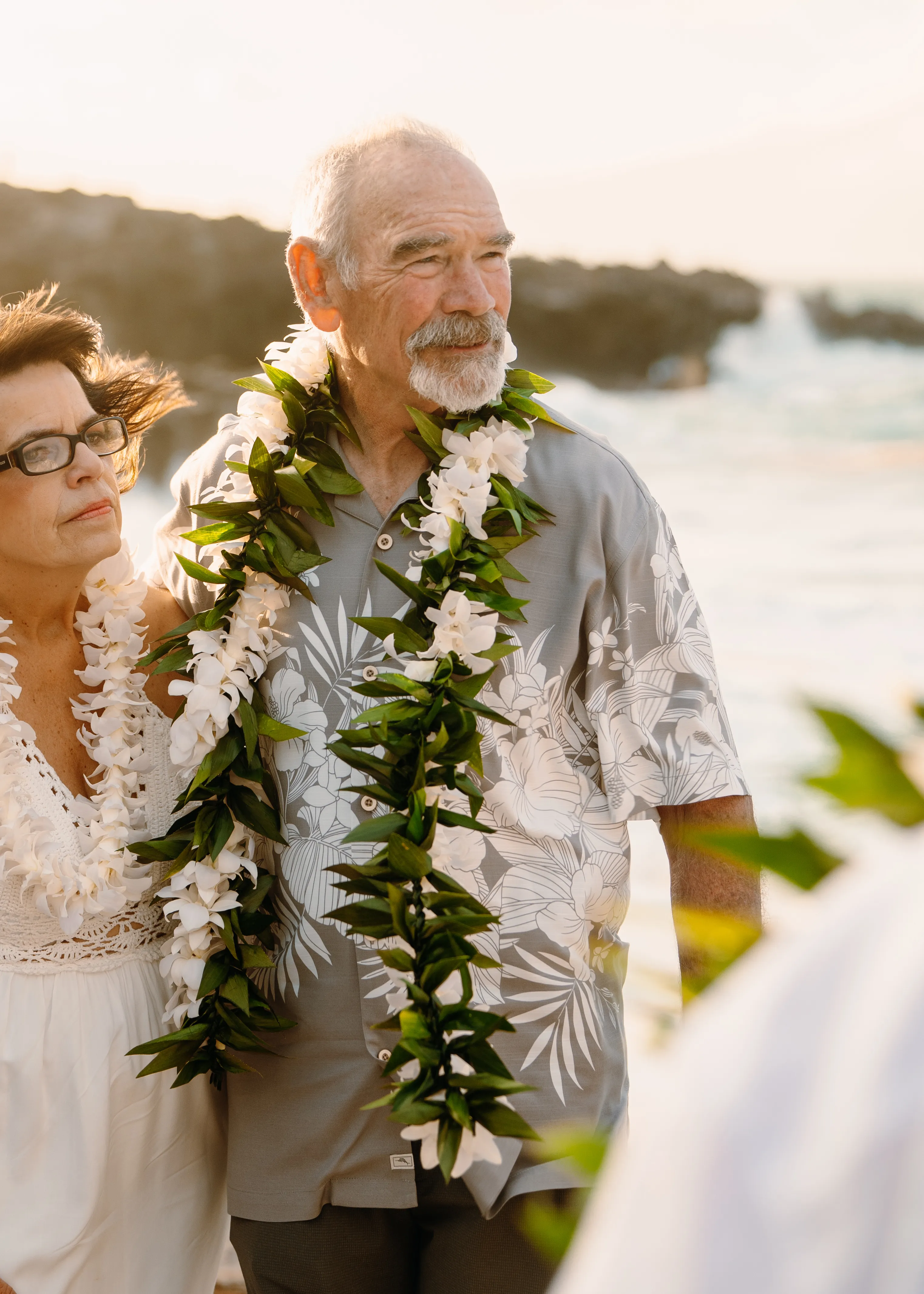 Ti Leaf Lei - Maile Style with Orchids image
